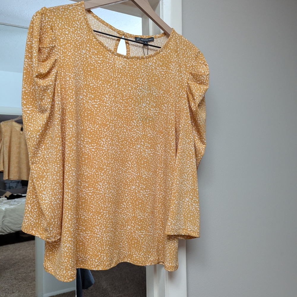 NWT Yellow Patterned Women's Top